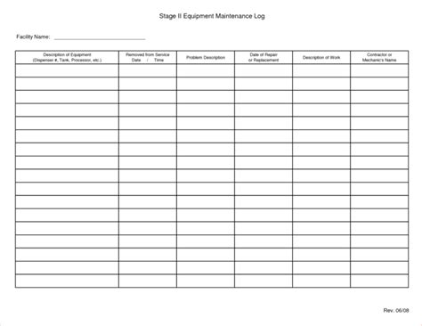 Equipment Maintenance Tracking Spreadsheet in Preventive Maintenance ...