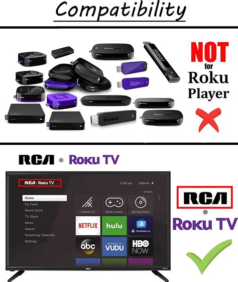 RCA ROKU TV Remote w/Volume Control & TV Power Button for All RCA Roku ...