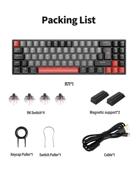 RK ROYAL KLUDGE RK71 Mechanical Gaming Keyboard 70% Layout Compact ...