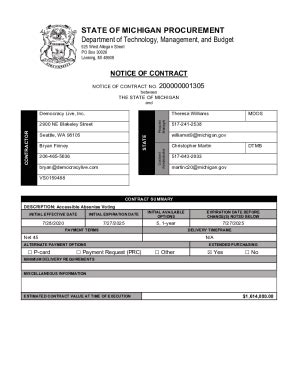 Fillable Online DTMB Contact State Of Michigan Procurement Fax Email