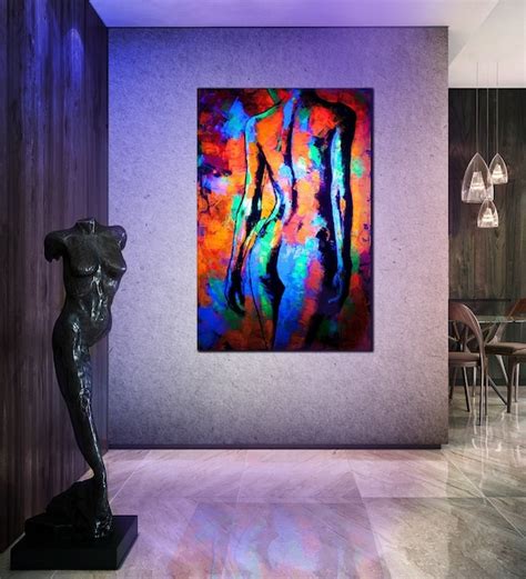 Art Abstract Painting On Canvas Original Nude Art Erotic Etsy