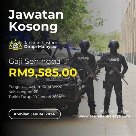 Jawatan Kosong Kastam Diraja Malaysia 211 Kekosongan Gaji Sehingga