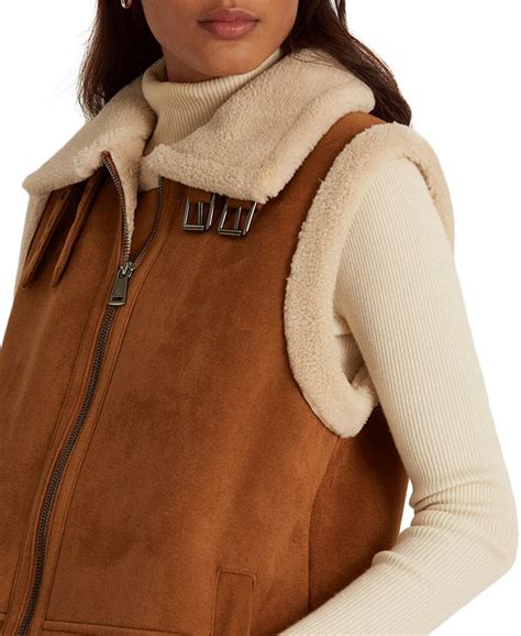 Lauren Ralph Lauren Womens Faux Shearling Vest And Reviews Coats