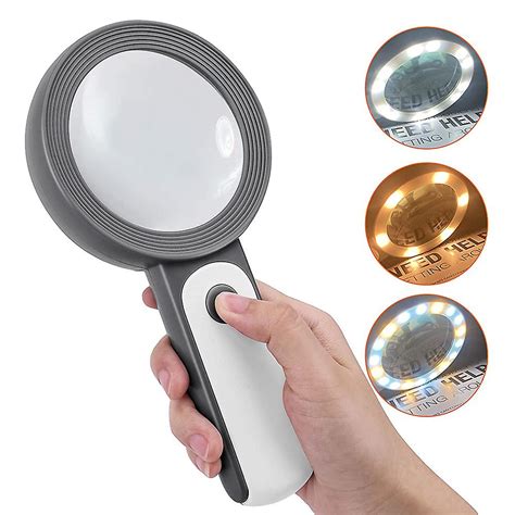 Magnifying Glass With Light, Handheld Large Magnifying Glass Led Illuminated Lighted Magnifier ...