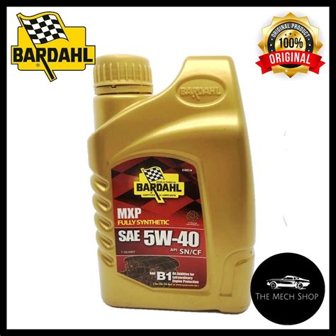 Bardahl MXP Fully Synthetic 5w40 Engine Oil SAE 5W 40 API SN CF 1