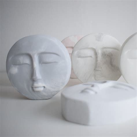 Concrete Moon Face Sculpture Face Sculpture Minimal - Etsy