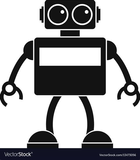 Android robot icon simple style Royalty Free Vector Image