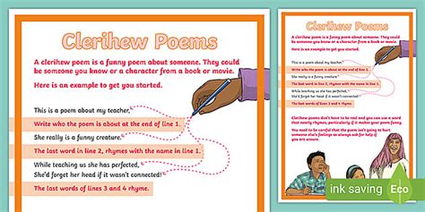 Clerihew Poems Display Poster Hecho Por Educadores