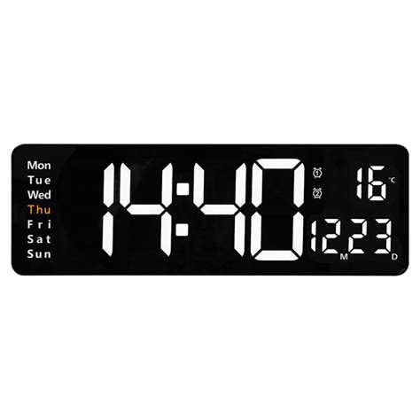 6626 Living Room Wall-Mounted Large Screen Display LED Digital Clock, Color: White Temperature