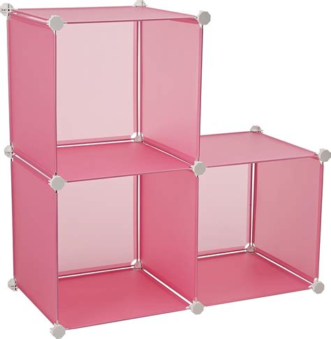 Honey Can Do Sft 02166 Plastic Storage Cubes 3 Pack Pink Amazonca