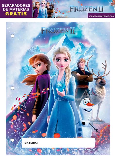 Gratis Car Tulas O Separadores De Materias De Frozen Ii Para Imprimir