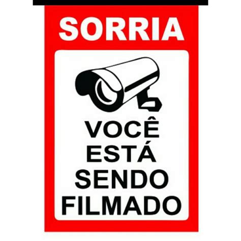 Placa Sorria você está sendo filmado Shopee Brasil