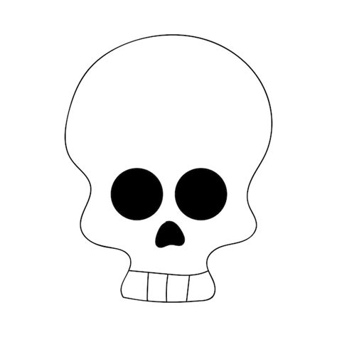 Premium Vector | Halloween clipart outline scary skull