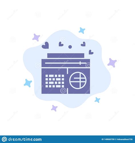 Radio Music Fm Speaker Songs Blue Icon On Abstract Cloud Background