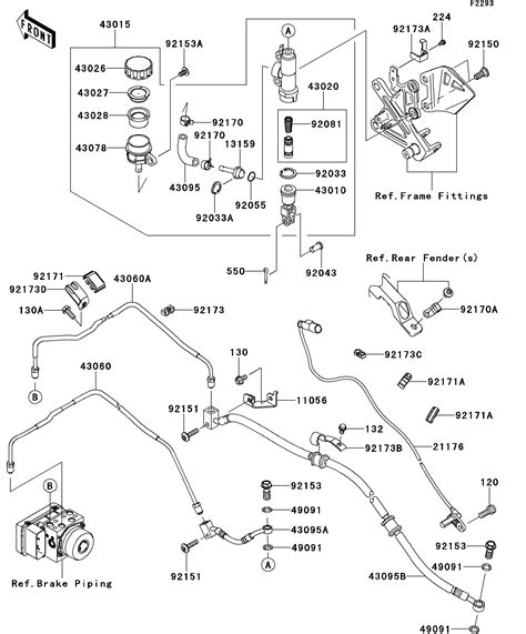 MAITRE CYLINDRE ARRIERE POUR NINJA ZX 10R ABS ZX1000KBF NOIR 2011