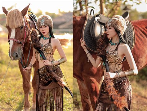 Hot girl Mai Sương số đo 3 vòng quyến rũ cưỡi ngựa bắn cung gây sốt