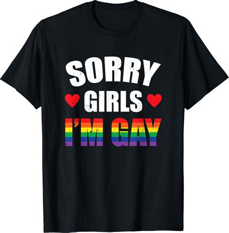 Mens Sorry Girls I M Gay Funny Gay Man Lgbt Gay Pride T Shirt Amazon De Fashion