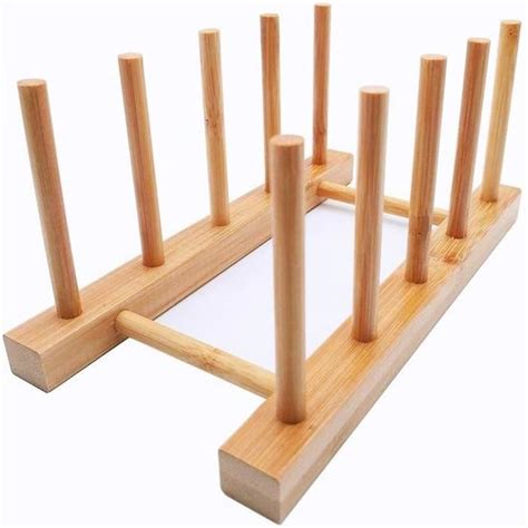 Support Pour Assiettes De Cuisine En Bois De Bambou Pour Planche