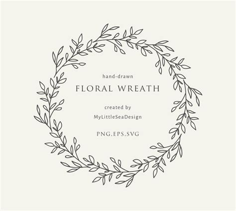 Floral Laurel Wreath Svg Files Flower Border Svg Circle Monogram Hot