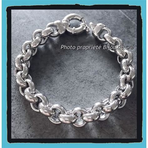 Bracelet Maille JASERON Rhodié HAUTE QUALITÉ Argent Massif 925 1000