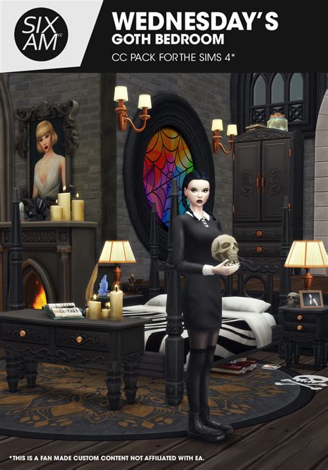 Announcement: Wednesday Goth Bedroom (CC Pack for The Sims 4) | SIXAM ...