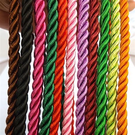 5 Meters 8MM Satin Polyester Cords Three Strands Of Rope Silk Thread