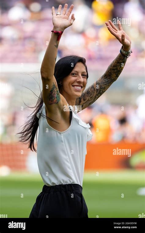 BARCELONA - AUG 29: Jenni Hermoso celebrates the Women's Forward of the Year trophy prior to the ...