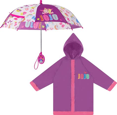 Jojo Siwa Raincoat And Umbrella Set Cute Protection From The Rain For