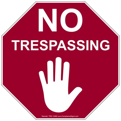 No Trespassing Sign Tre 13582 No Soliciting Trespass