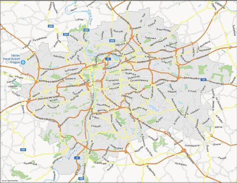 Prague Map Czech Republic Gis Geography