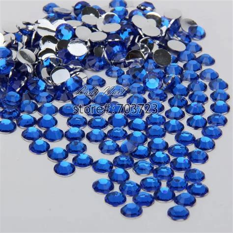 Pcs Mm Mm Mix Size Royal Blue Resin Acrylic Round Rhinestone