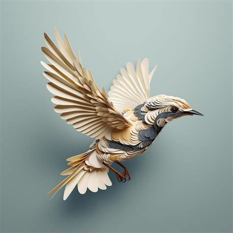 Premium AI Image Flying Bird Paper Style Generative AI