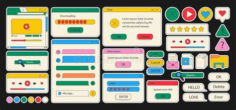 90s Retro Vaporwave Old Desktop User Interface Elements Cute Nostalgic