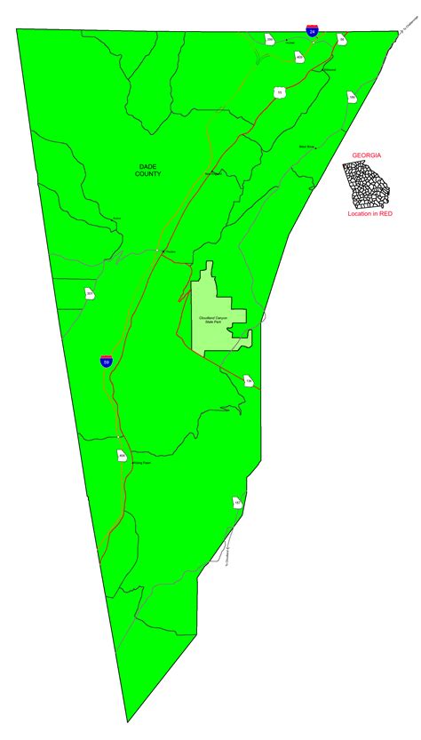 Dade County, GA United States highway map by DwightTheMapGuy101 on ...