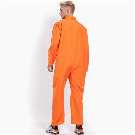 Hwmodou Prisoner Jumpsuit Orange Prison Inmate Clothing Cosplay Party Carnival Costume Unisex