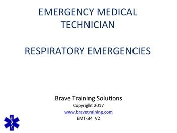 EMT EMR RESPIRATORY EMERGENCIES By Bruce Vincent TpT