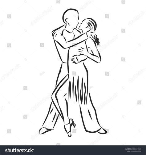 Couple Dancing Latin American Dance Vector Stock Vector Royalty Free