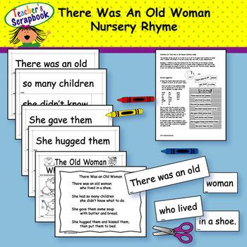 There Was An Old Woman Nursery Rhyme Headbands Sentence Strips