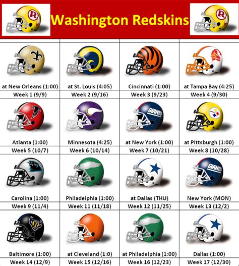 Washington Redskins 2012 Schedule A Year Of Highs And Lows