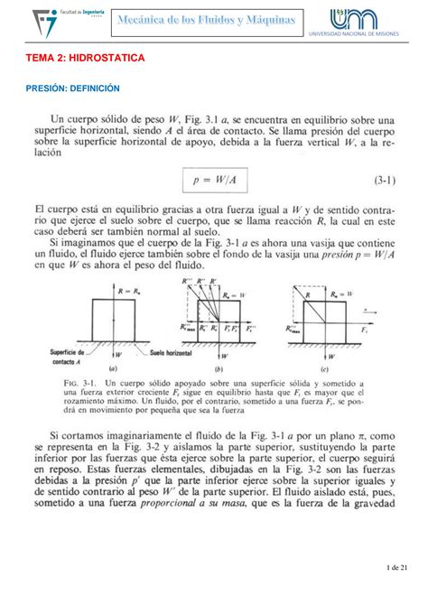 SOLUTION Clase Teor A Tema 2 Hidrost Tica Studypool