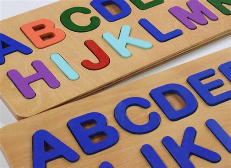 Wooden Alphabet Puzzle Letters Learning Alphabet Toy | Etsy