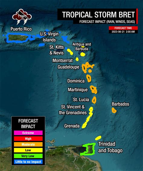 Tropical Storm Bret Tropical Storm Warning Issued For St Lucia