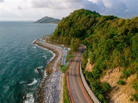 Chantaburi Province Thailand Road Along The Beach And Ocean Stock