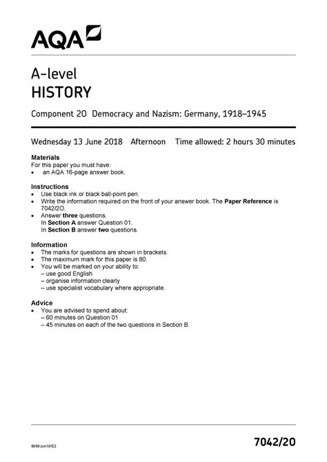 Germany Past Paper Ib M Jun E O A Level History