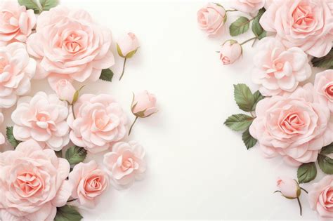 Premium AI Image | pink roses on a white background