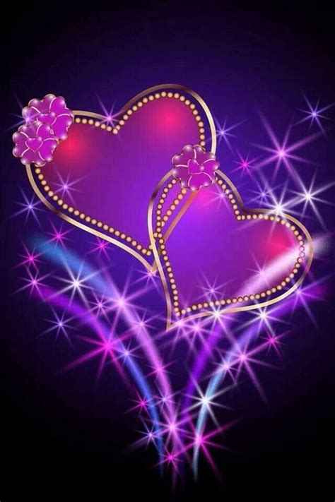 Purple Hearts Love Heart  Love Heart Images Love You Images