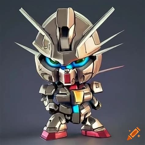 Gundam Robot Chibi With Metallic Armor On Craiyon