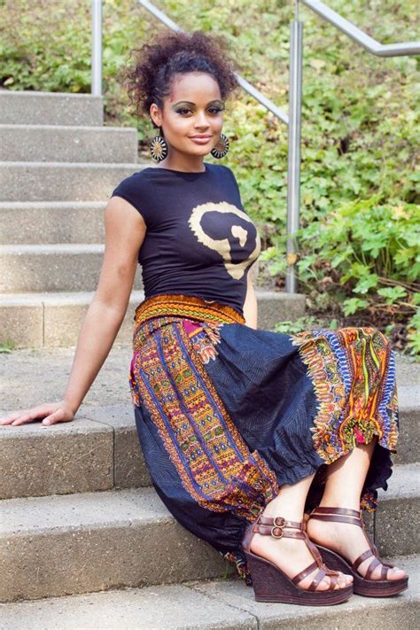 Black Dashiki Pump Skirt Black Gold Africa Shirt African Chic African