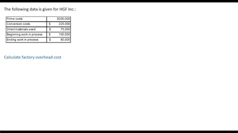 Q1 Basic Definitions Prime Cost Conversion Cost Youtube