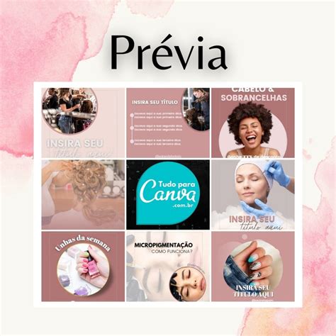 Pack Canva Editável Estética Rose Gold 50 Artes KITBÔNUS no Elo7